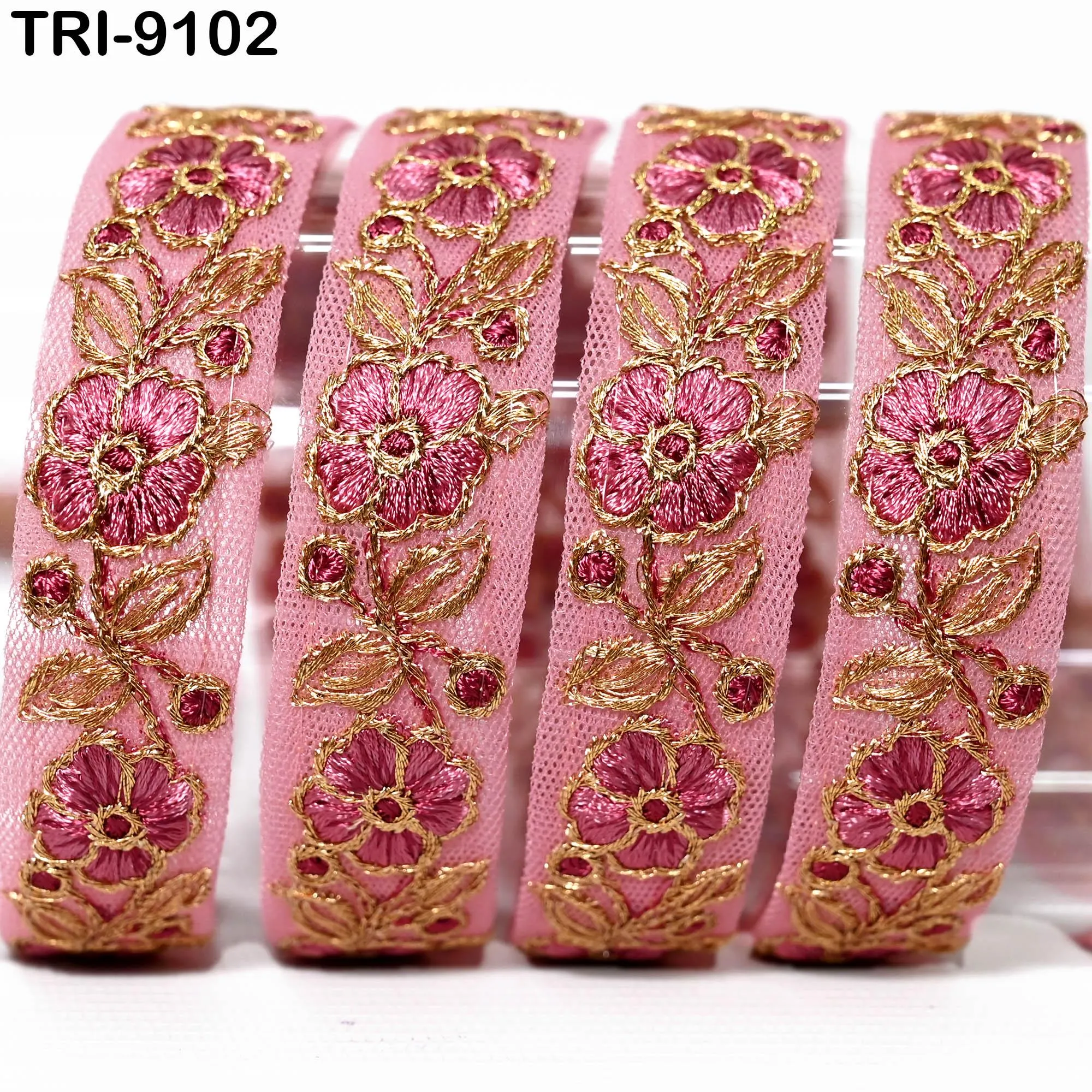 9 Yard Pink Embroidery Ribbon for Kids 3cm Crafting Sewing Costumes Dog Collar Tote Bags Lampshades Holidays Decor Embroidered Embellishment