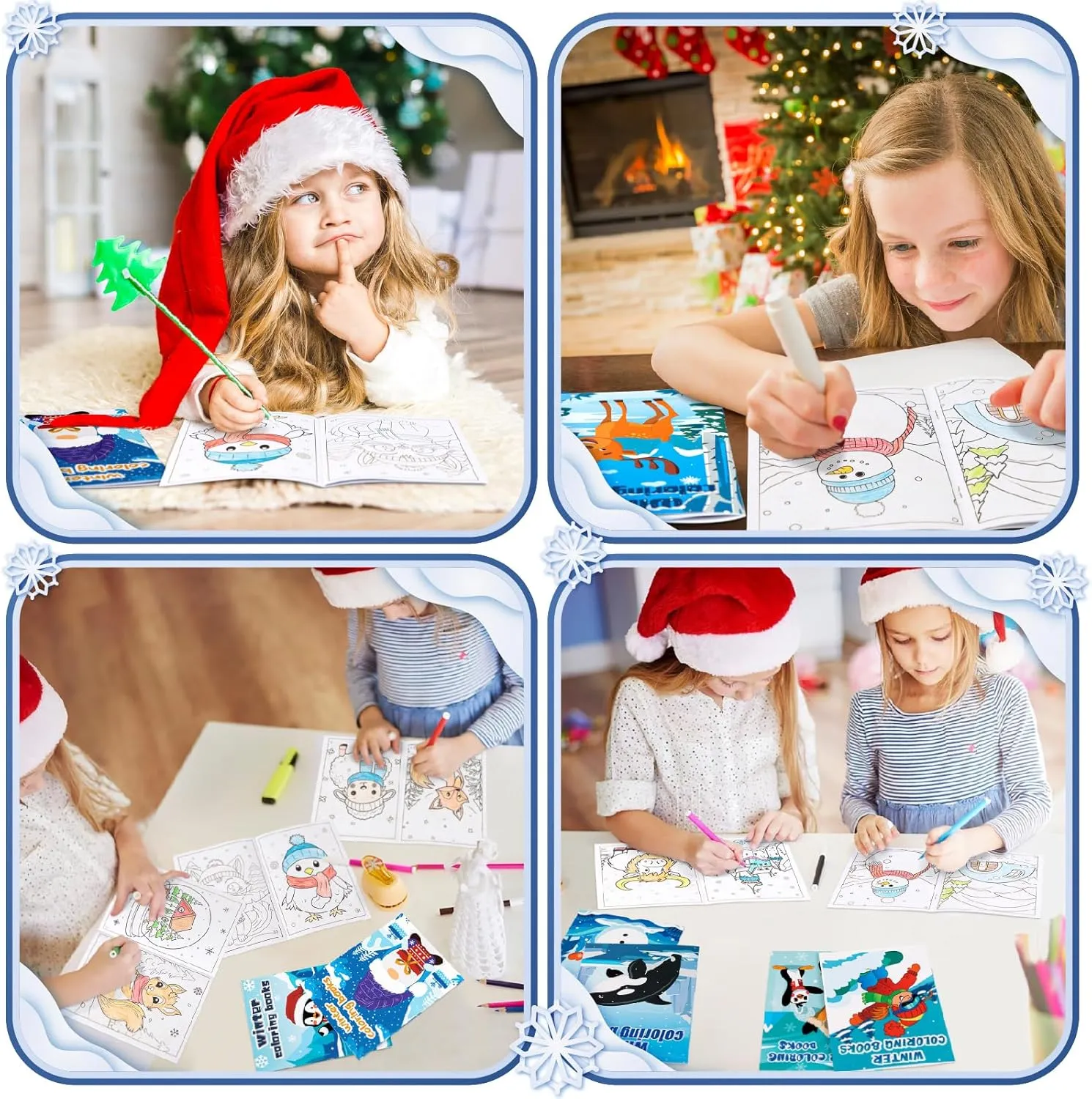 90shine 60PCS Winter Coloring Books for Kids, Christmas Party Favors in Bulk Goodie Bag Stocking Stuffers Gifts Ages 2-4 3-5 4-8