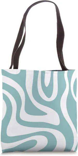 Abstract Boho Neutral An Aqua Striped Swirl Lines For Girl Tote Bag