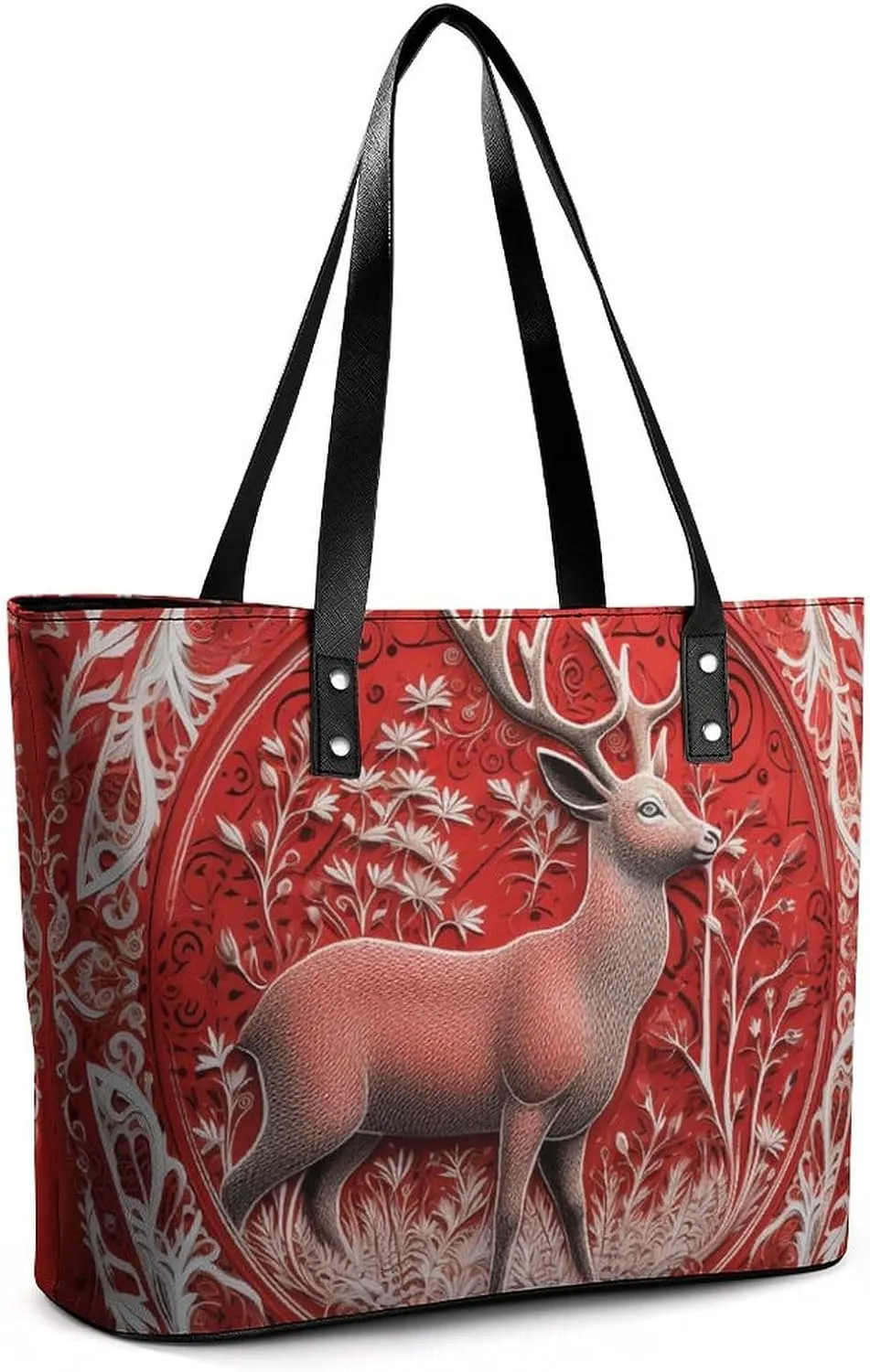 Abstract Floral Pattern Bag Purse Handbag for Women Top Handle Satchel Shoulder with Zipper Tote Bags Large