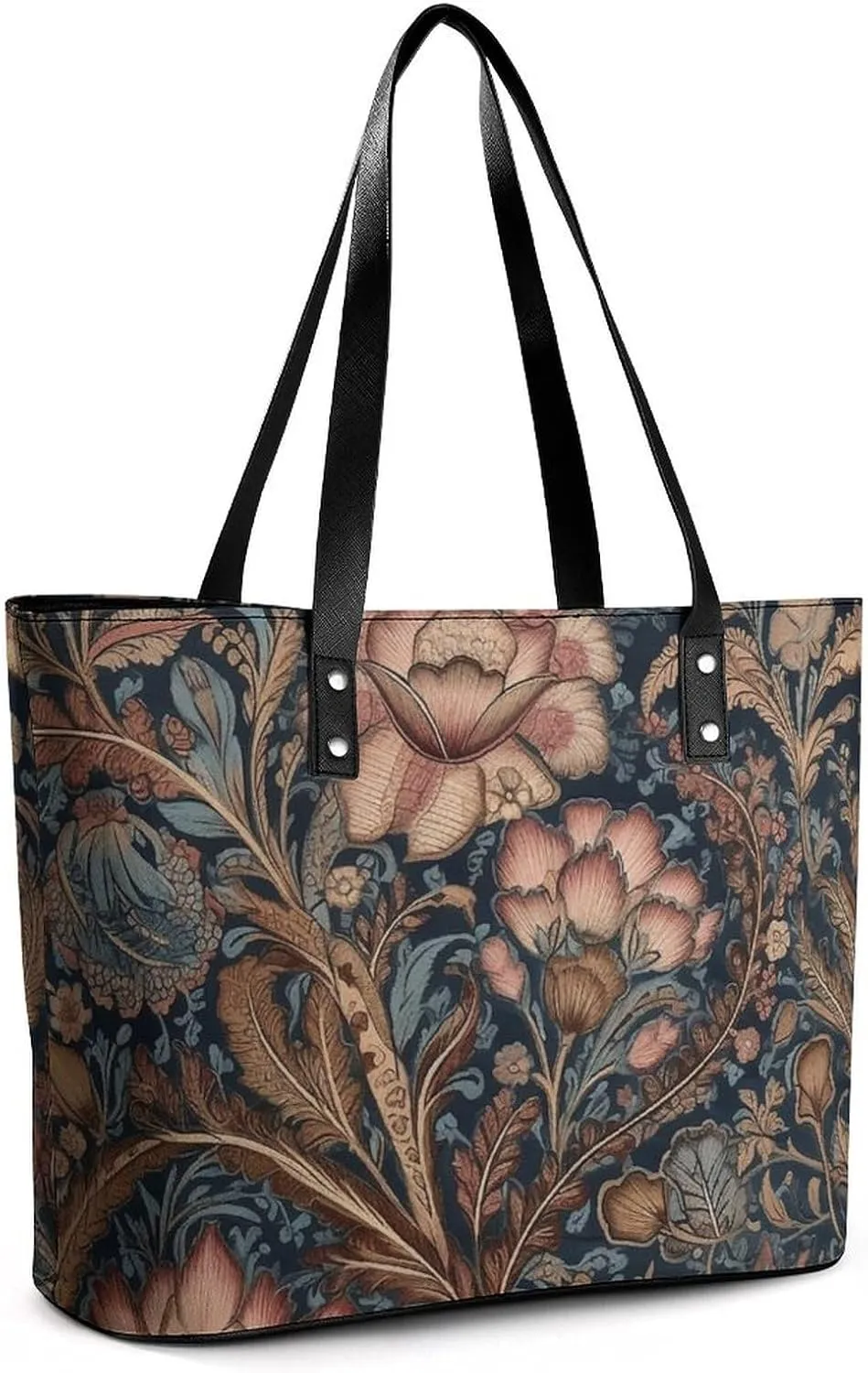 Abstract Floral Pattern Bag Purse Handbag for Women Top Handle Satchel Shoulder with Zipper Tote Bags Large
