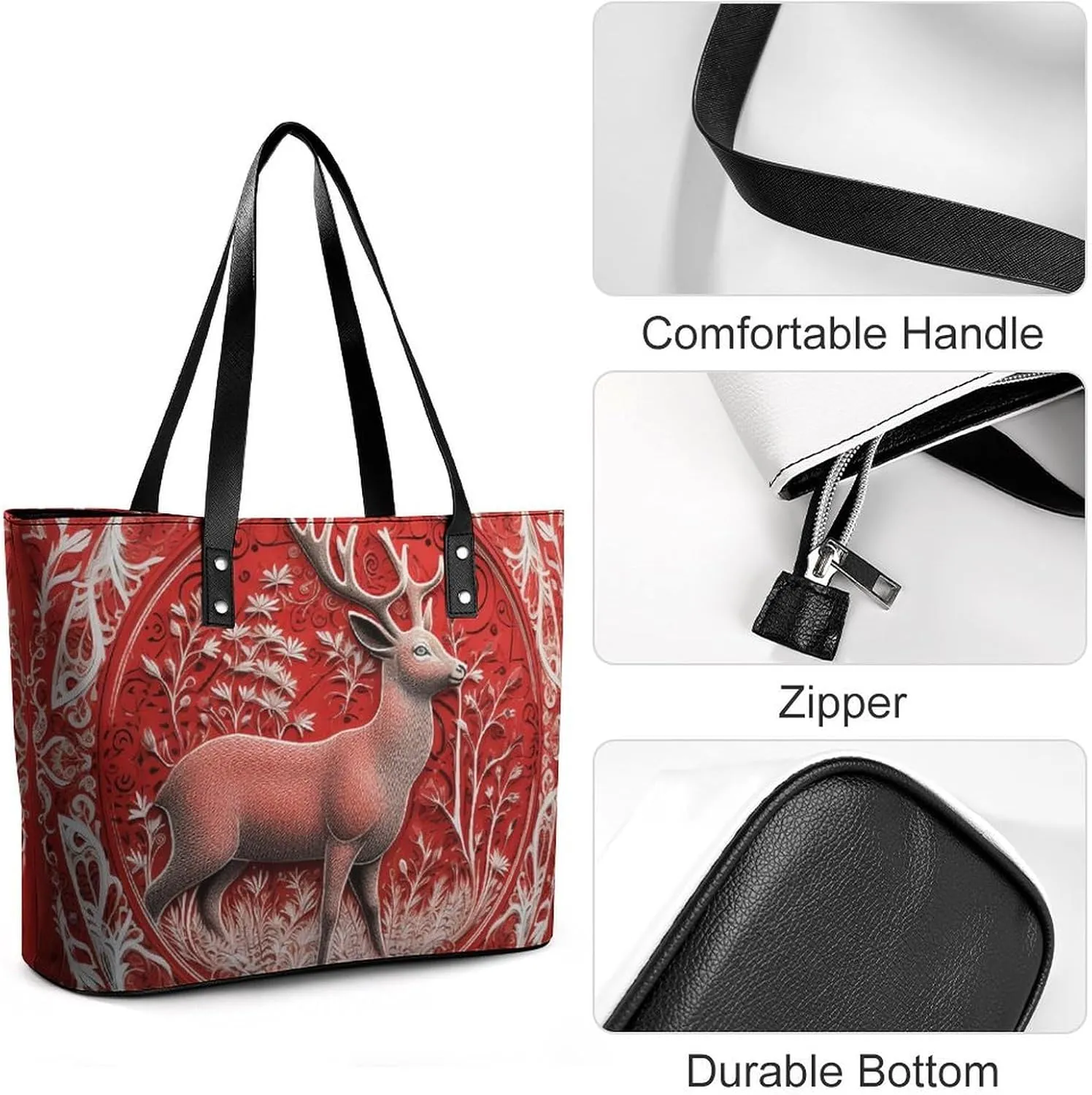 Abstract Floral Pattern Bag Purse Handbag for Women Top Handle Satchel Shoulder with Zipper Tote Bags Large