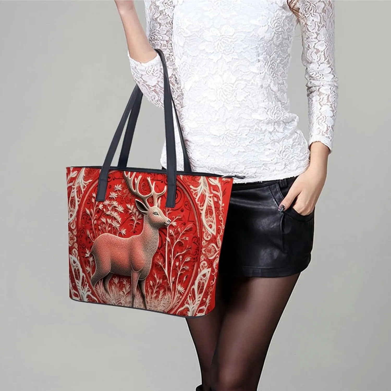 Abstract Floral Pattern Bag Purse Handbag for Women Top Handle Satchel Shoulder with Zipper Tote Bags Large