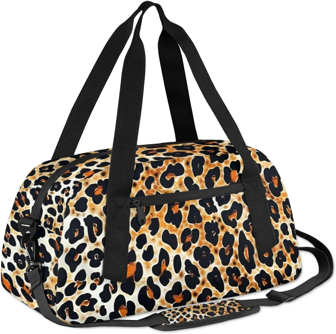 Abstract Leopard Print Kids Duffle Bag Boys Girls Small Sport Dance Gym Bag for Overnight Travel Weekender Carry On