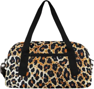 Abstract Leopard Print Kids Duffle Bag Boys Girls Small Sport Dance Gym Bag for Overnight Travel Weekender Carry On