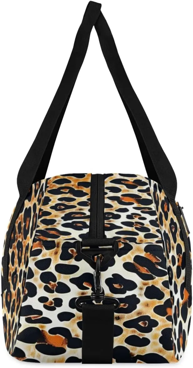 Abstract Leopard Print Kids Duffle Bag Boys Girls Small Sport Dance Gym Bag for Overnight Travel Weekender Carry On
