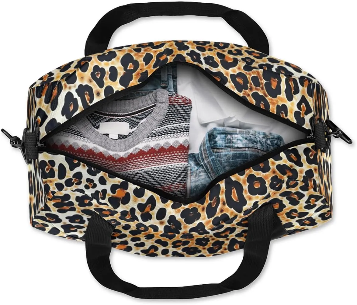 Abstract Leopard Print Kids Duffle Bag Boys Girls Small Sport Dance Gym Bag for Overnight Travel Weekender Carry On