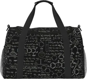 Abstract Science Chemistry Illustration 3D Print Travel Duffle Bag Large Capacity Tote Stylish Weekender Bag for Outdoor Activities