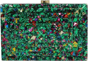 Acrylic Purse Clutch,Wedding Guest Dresses For Women Designer Handbags Multicolor Evening Clutch Box Crossbody Shoulder Bag