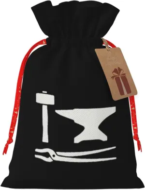 ADOSIA Blacksmith Hammer Cotton Calf Socks Drawstring Gift Bags Sized Reusable Holiday Gift Bags
