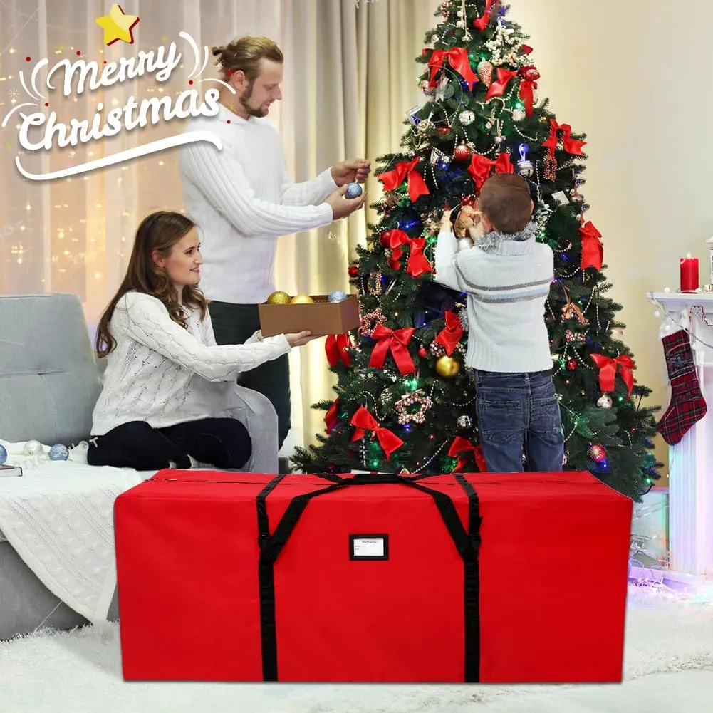 AerWo Christmas Tree Storage Bag 7.5 ft, Large Christmas Tree Storage Box, Christmas Storage Containers Fits Up to 7.5 Ft Artificial Trees Heavy Duty 600D Oxford Xmas Holiday Tree Bag with Dual Zipper