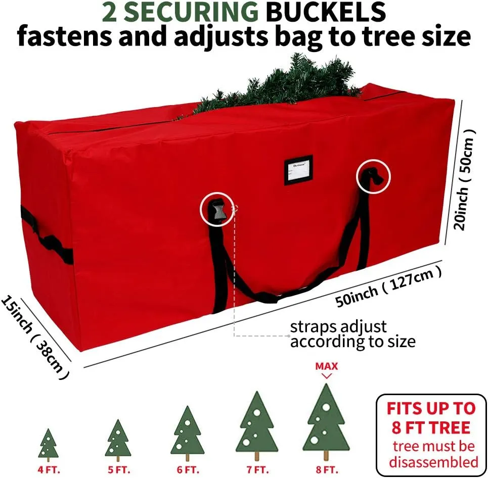 AerWo Christmas Tree Storage Bag 7.5 ft, Large Christmas Tree Storage Box, Christmas Storage Containers Fits Up to 7.5 Ft Artificial Trees Heavy Duty 600D Oxford Xmas Holiday Tree Bag with Dual Zipper