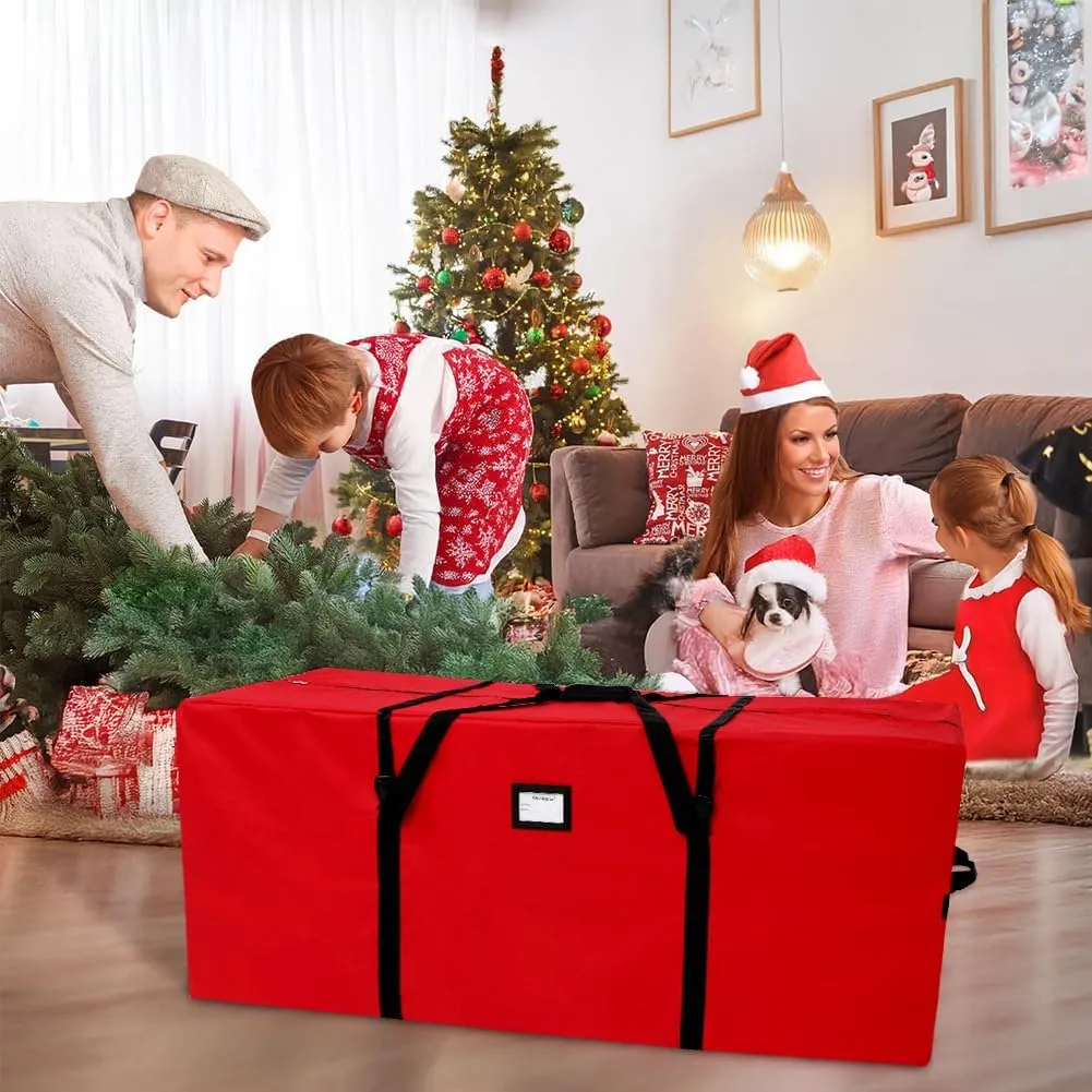 AerWo Christmas Tree Storage Bag 7.5 ft, Large Christmas Tree Storage Box, Christmas Storage Containers Fits Up to 7.5 Ft Artificial Trees Heavy Duty 600D Oxford Xmas Holiday Tree Bag with Dual Zipper