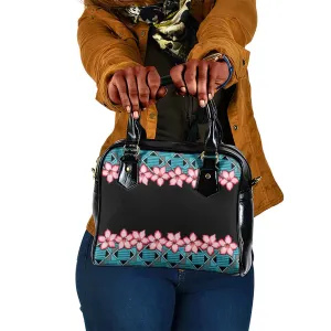 African Adenium Multiflorum Flowers Shoulder Handbag with Kente Style LT9
