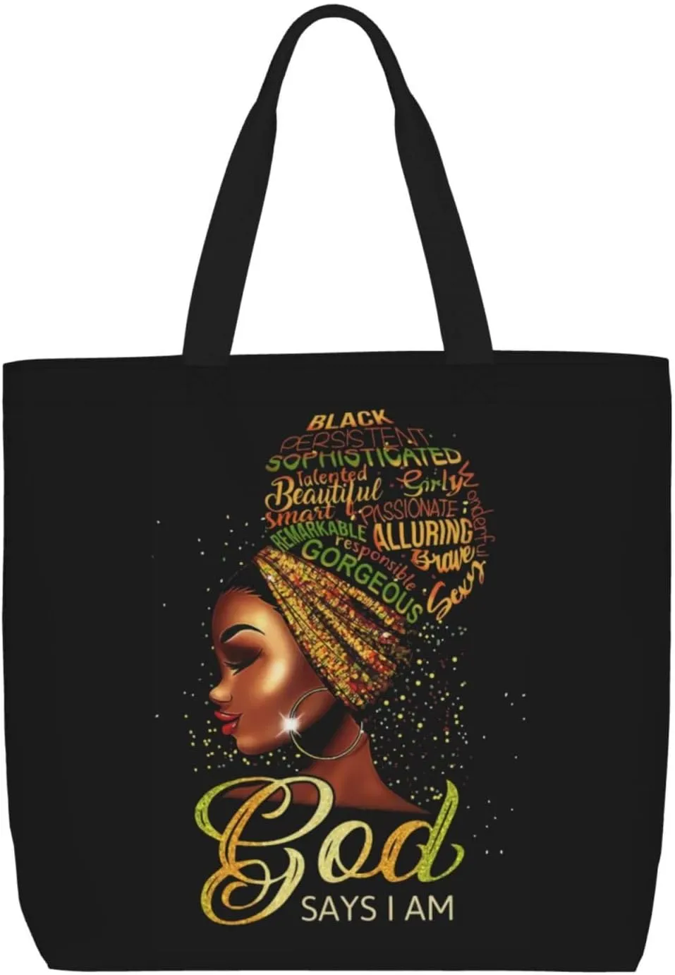 African American Tote Bags For Women Black Art Tote Afro Black Girl Magic Handbags For Gym School Travel