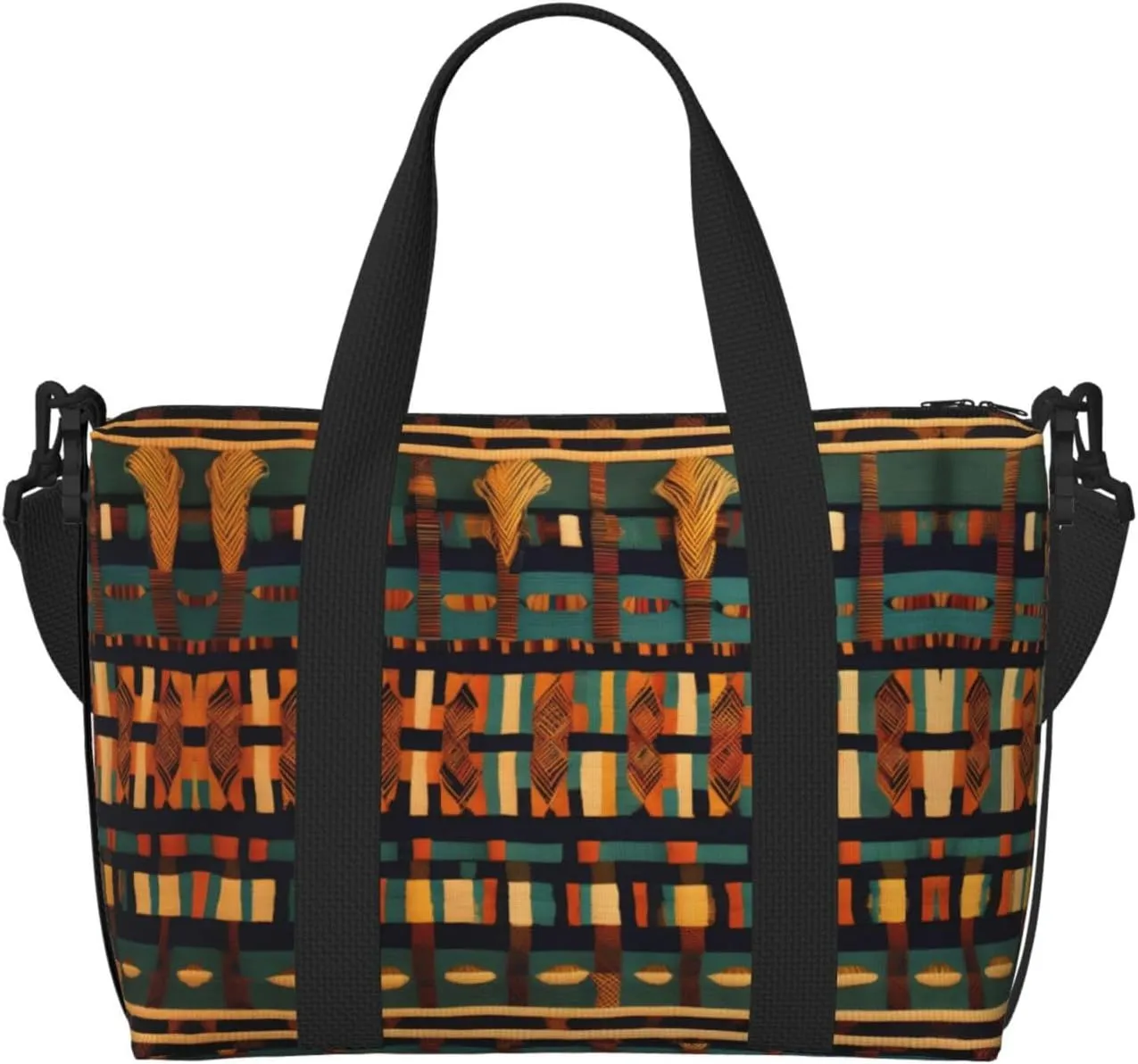 African Classic Weave print Womens travel bags, weekender carry on for women, sports Gym Bag, Overnight Carry on Bag