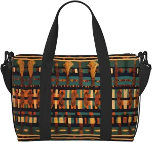 African Classic Weave print Womens travel bags, weekender carry on for women, sports Gym Bag, Overnight Carry on Bag