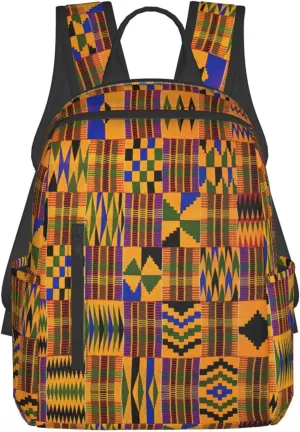 african weaving print Simple lightweight casual backpack travel bag backpack for men and women