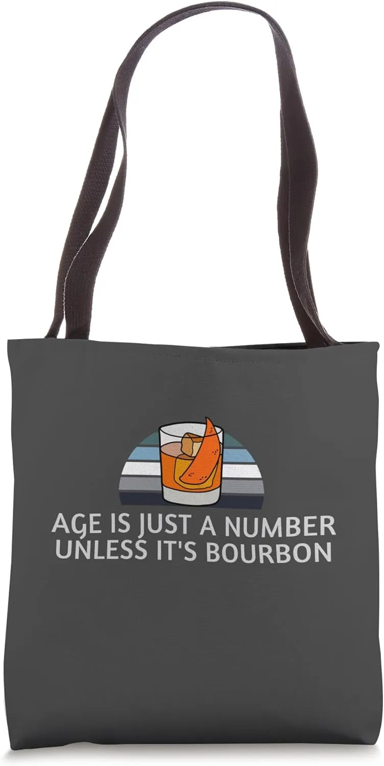 Aged Bourbon Wisdom: Age Is Just a Number Vintage Cocktail Tote Bag