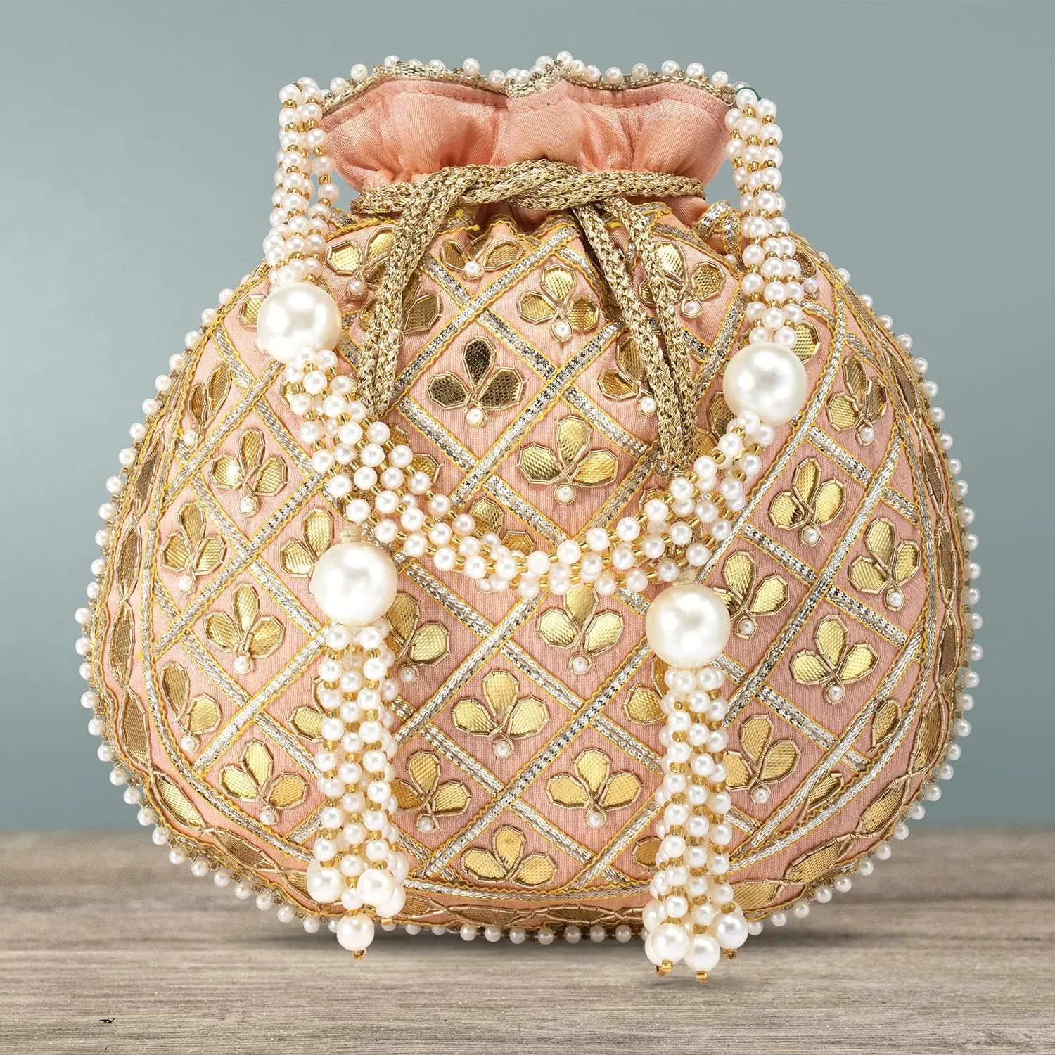 Aheli Embroidered Potli Bag Gift for Women Handmade Ethnic Purse Evening Handbags Stylish Bridal Fashion Clutch Bag