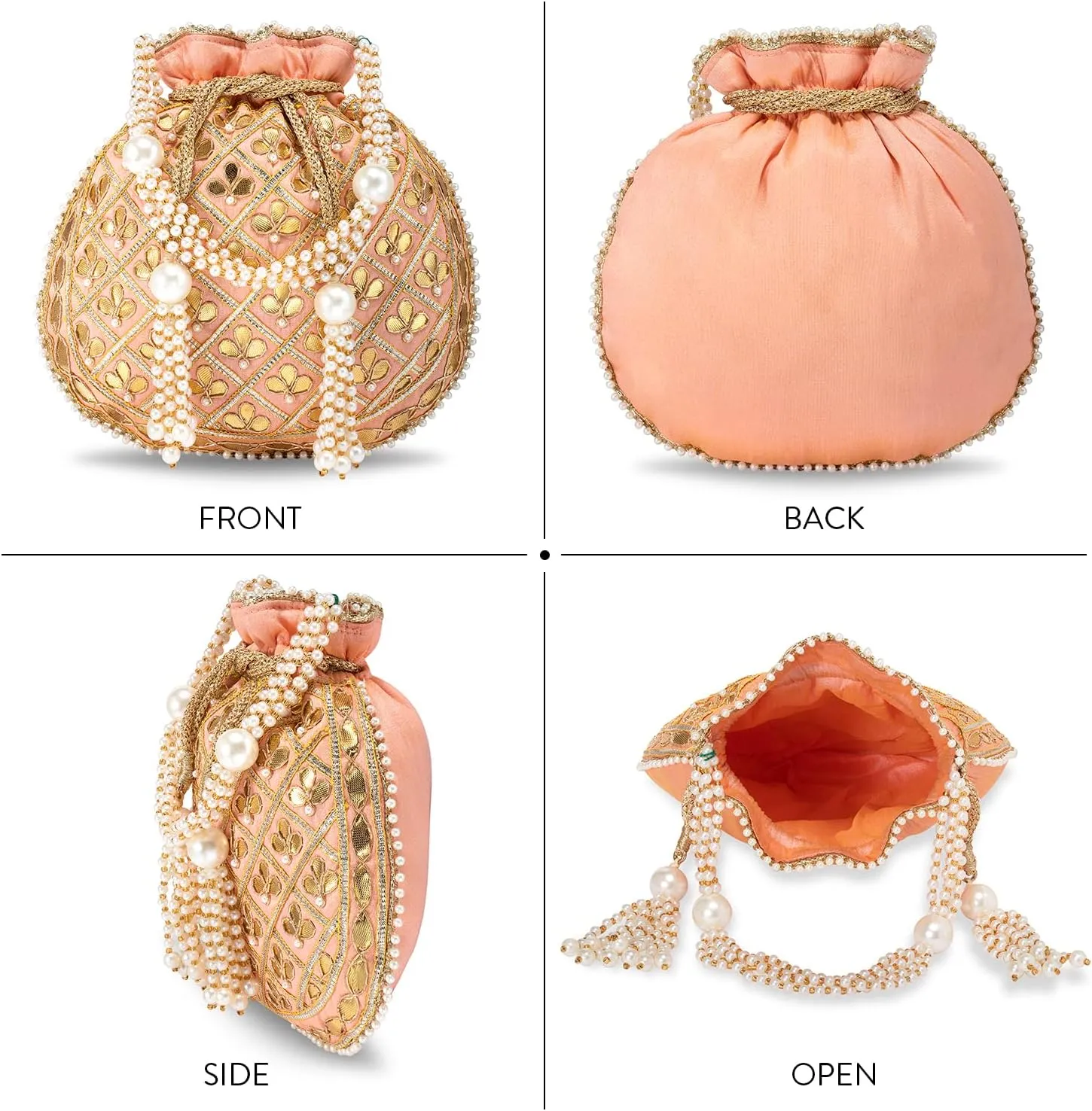 Aheli Embroidered Potli Bag Gift for Women Handmade Ethnic Purse Evening Handbags Stylish Bridal Fashion Clutch Bag