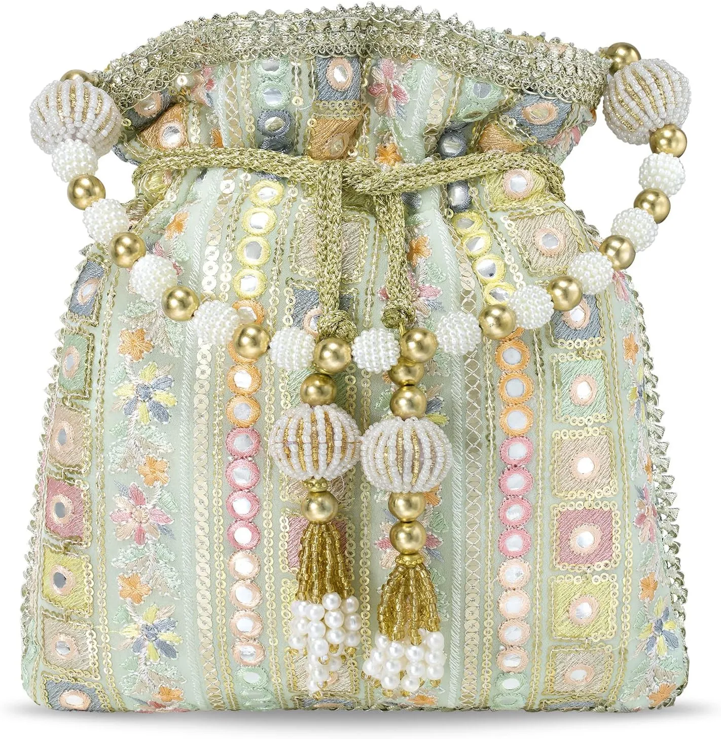 Aheli Indian Potli Bags Gift for Women Evening Bag Clutch Ethnic Bride Purse with Drawstring