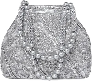 Aheli Potli Bag Gift for Women Handmade Evening Wristlet Handbags Stylish Bridal Purse Fashion Bag