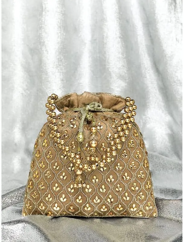 Aheli Potli Purses Gift for Women Handmade Evening Handbag Stylish Bridal Fashion Wristlet