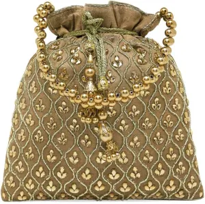 Aheli Potli Purses Gift for Women Handmade Evening Handbag Stylish Bridal Fashion Wristlet