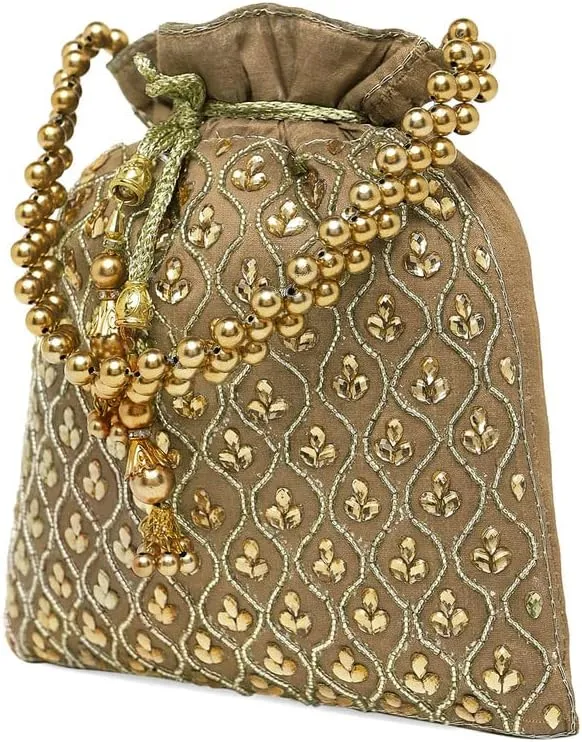 Aheli Potli Purses Gift for Women Handmade Evening Handbag Stylish Bridal Fashion Wristlet