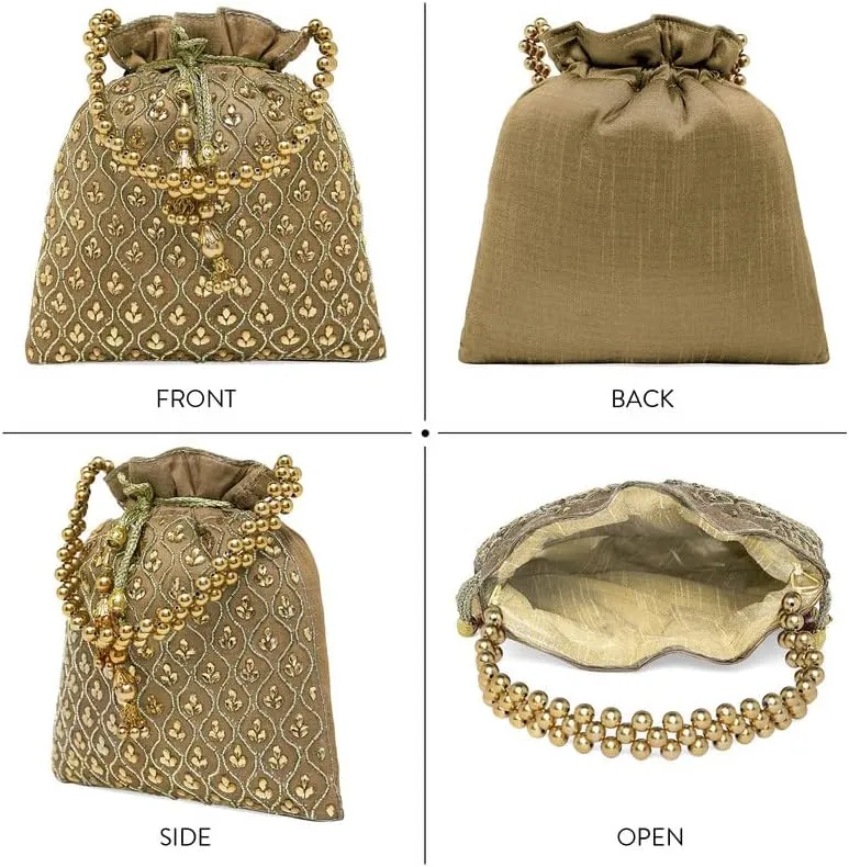 Aheli Potli Purses Gift for Women Handmade Evening Handbag Stylish Bridal Fashion Wristlet