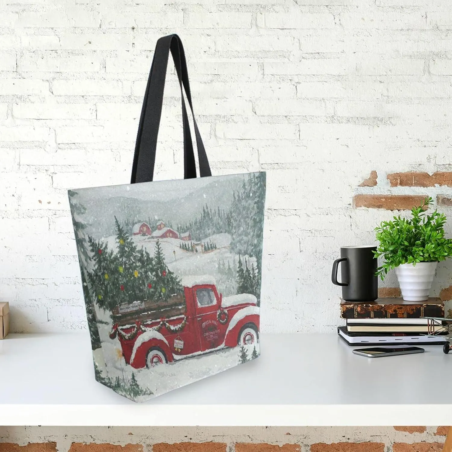 ALAZA Canvas Tote Bag Large Women Casual Shoulder Bag Handbag For Outdoors Holiday Weekender Travel