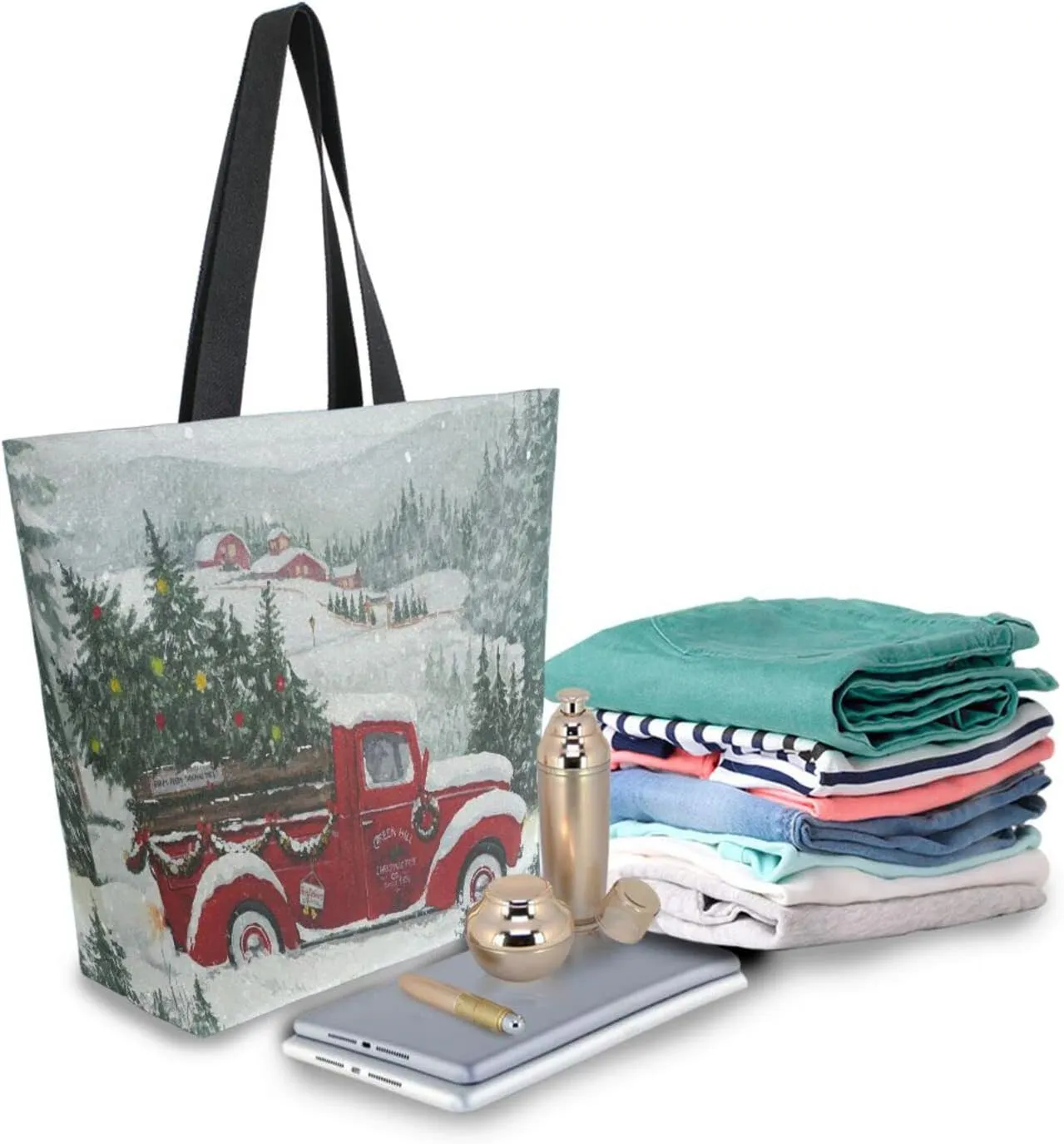ALAZA Canvas Tote Bag Large Women Casual Shoulder Bag Handbag For Outdoors Holiday Weekender Travel