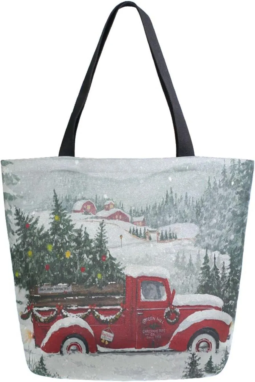 ALAZA Canvas Tote Bag Large Women Casual Shoulder Bag Handbag For Outdoors Holiday Weekender Travel