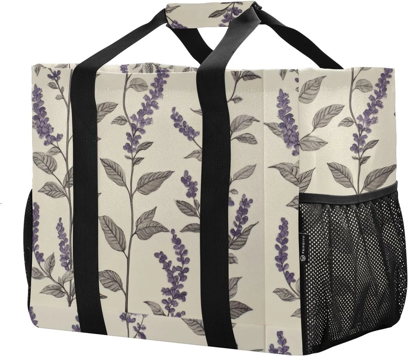 ALAZA Retro Style Lavender Waterproof Beach Tote Bags