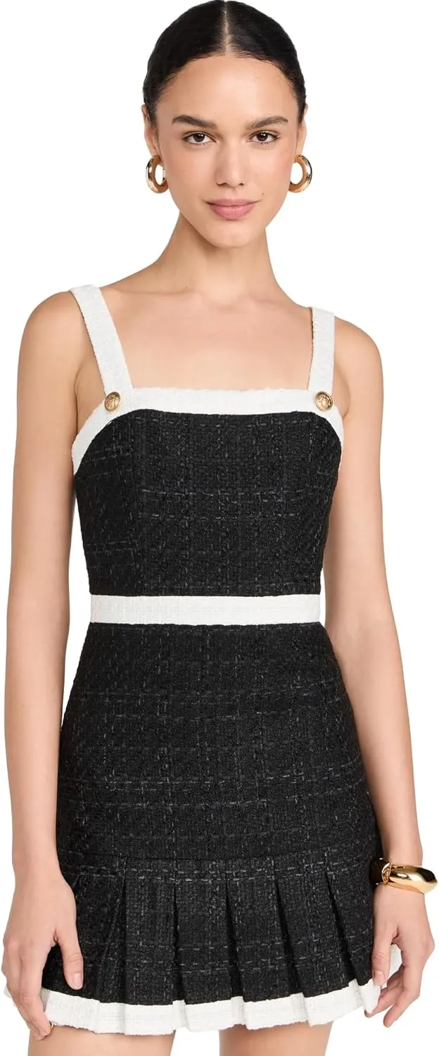 alice   olivia Women's Clarine Square Pleated Mini Dress