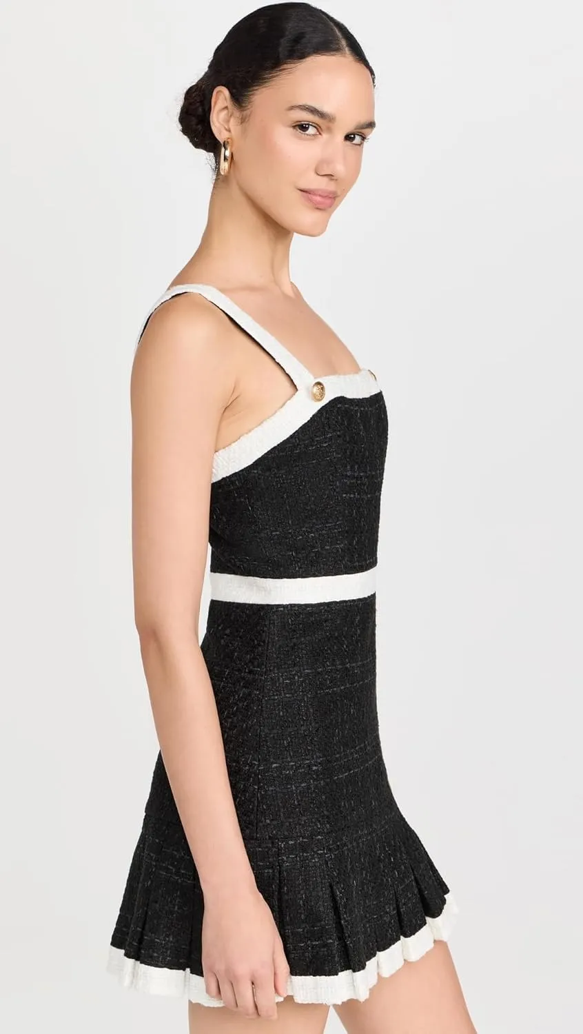 alice   olivia Women's Clarine Square Pleated Mini Dress