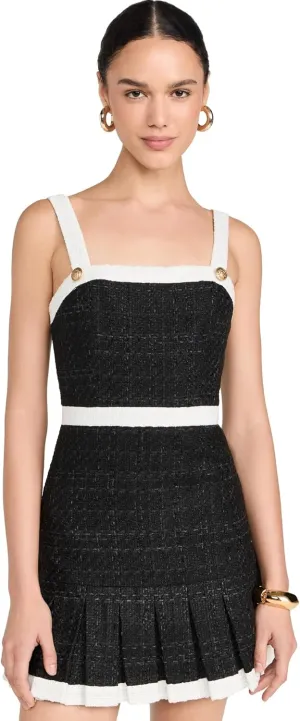 alice   olivia Women's Clarine Square Pleated Mini Dress