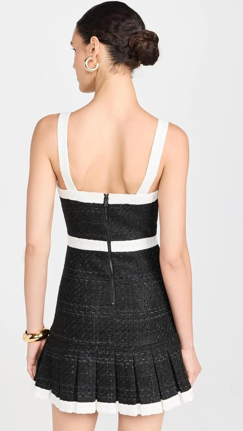 alice   olivia Women's Clarine Square Pleated Mini Dress