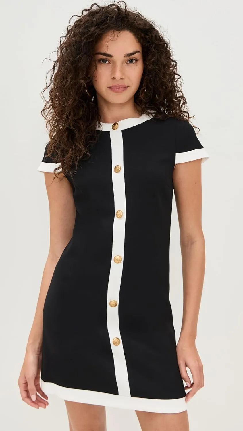 alice   olivia Women's Coley Button Mini Shift Dress