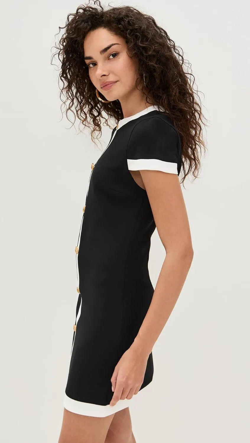 alice   olivia Women's Coley Button Mini Shift Dress