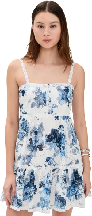 alice   olivia Women's Fallon Square Neck Babydoll Mini Dress