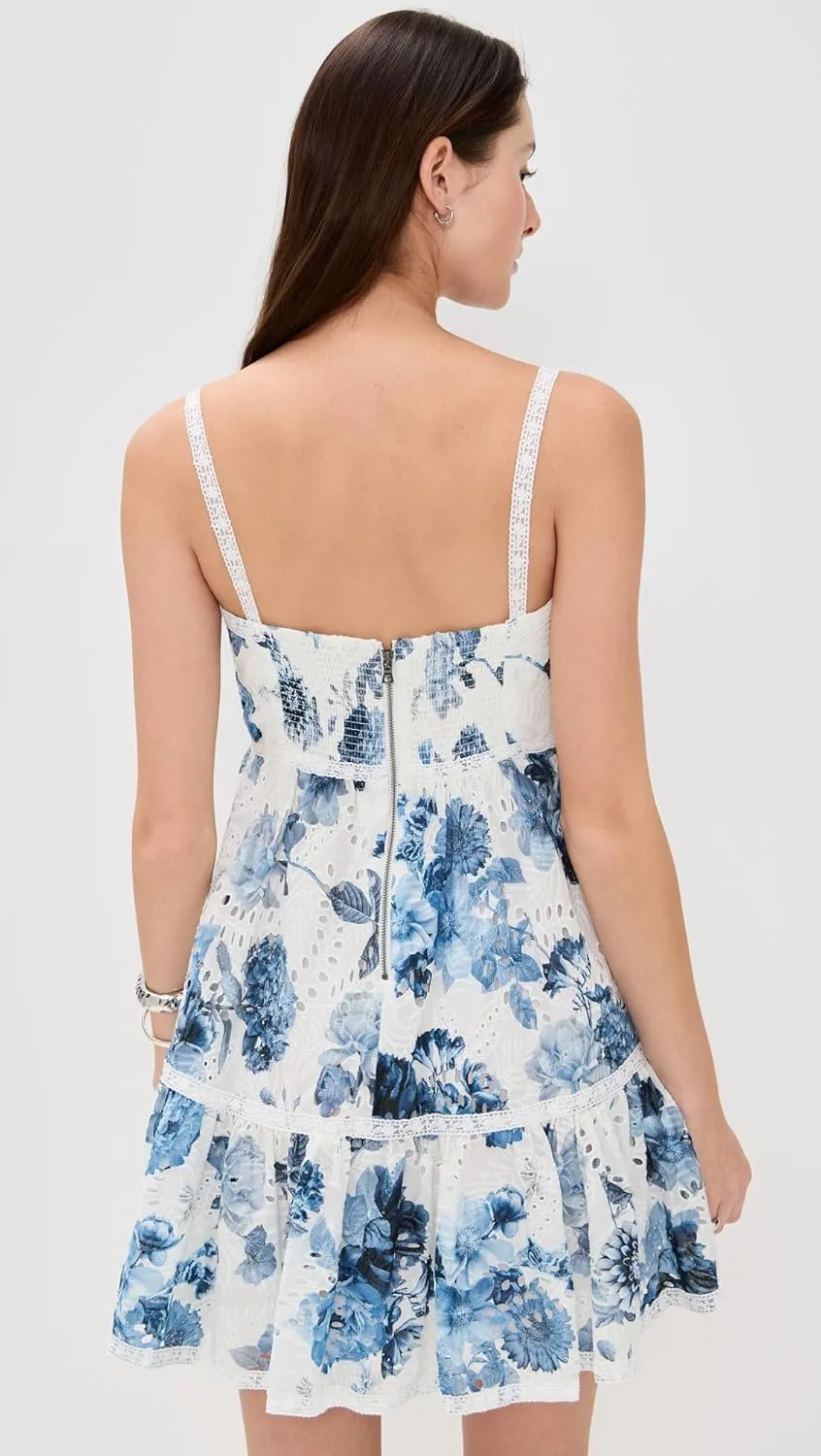 alice   olivia Women's Fallon Square Neck Babydoll Mini Dress