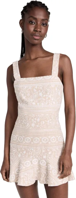 alice   olivia Women's Kaidra Square Neck Drop Waist Mini Dress
