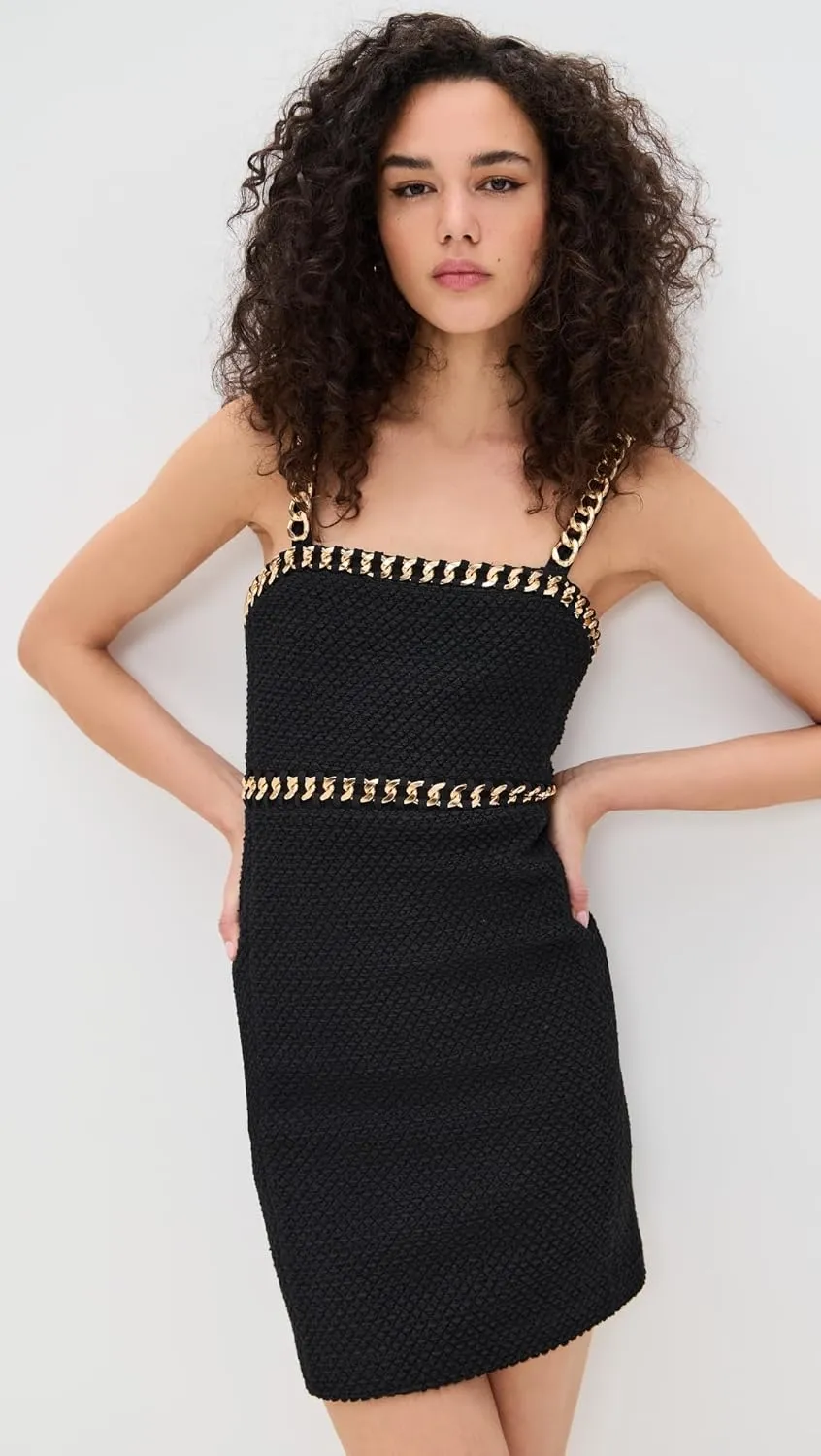 alice   olivia Women's Kelly Fitted Mini Dress with Chain Detail