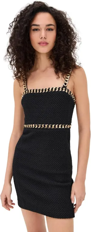 alice   olivia Women's Kelly Fitted Mini Dress with Chain Detail