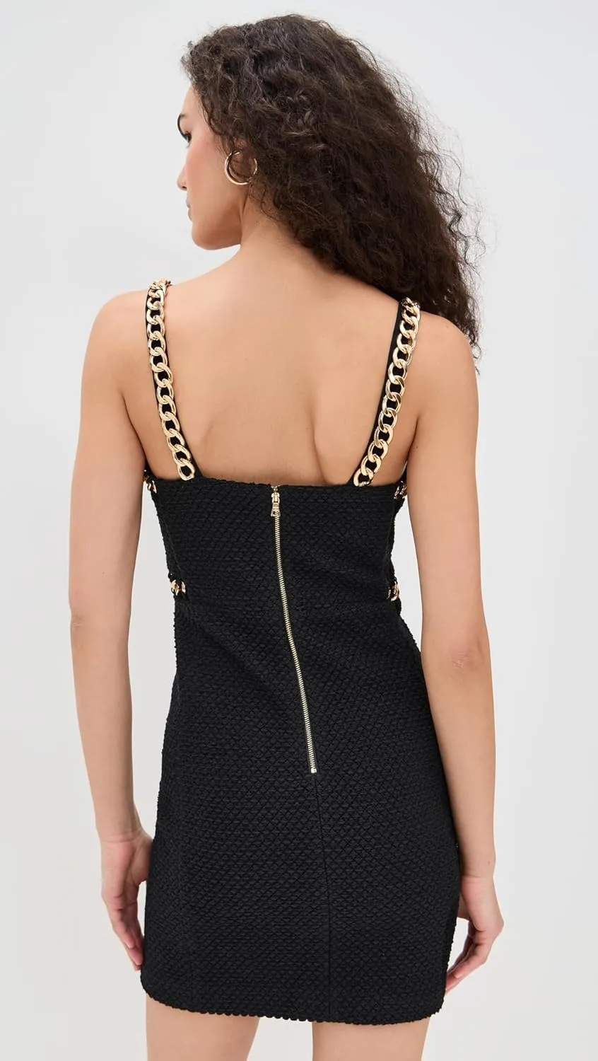 alice   olivia Women's Kelly Fitted Mini Dress with Chain Detail
