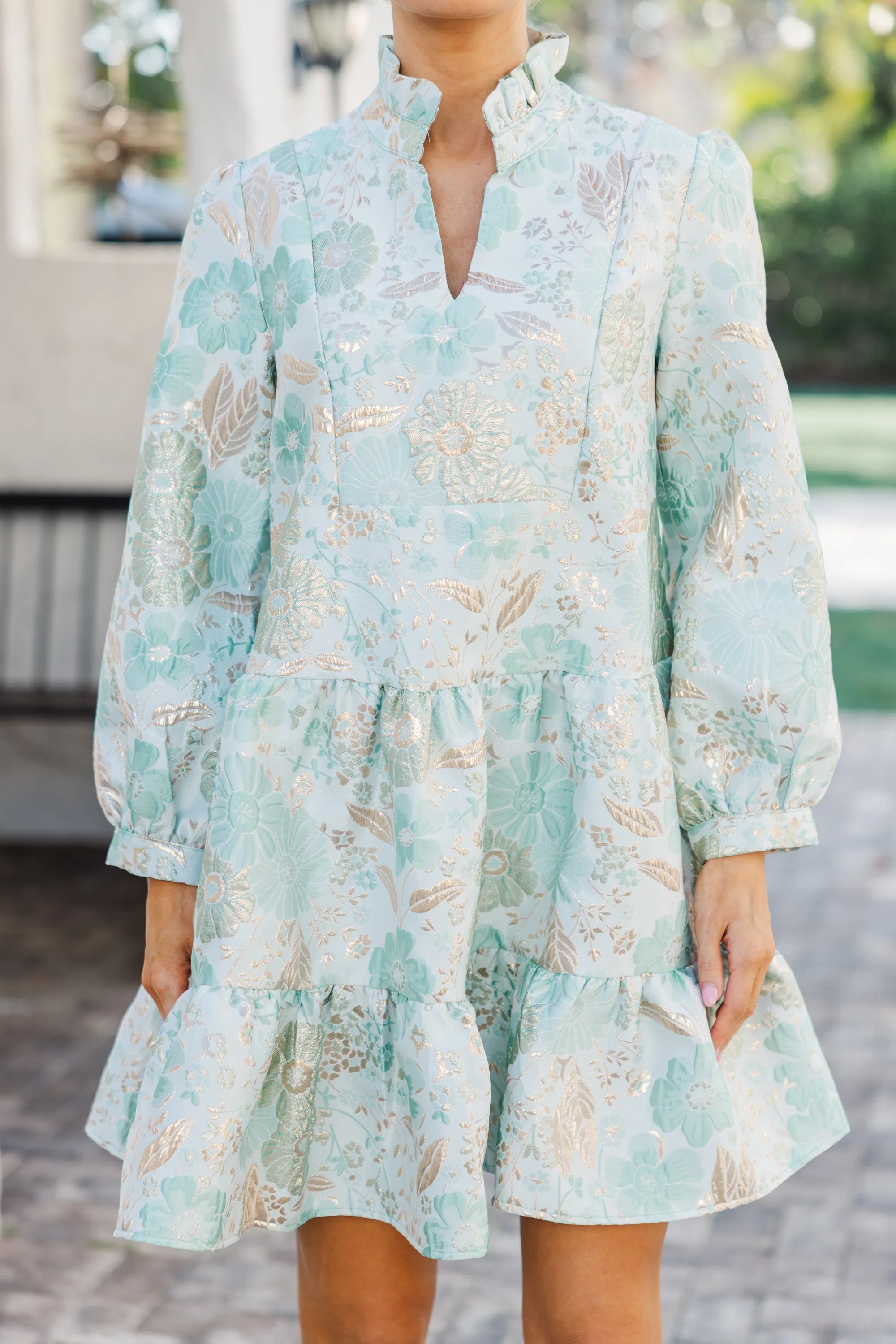Always On My Mind Mint Green Floral Dress