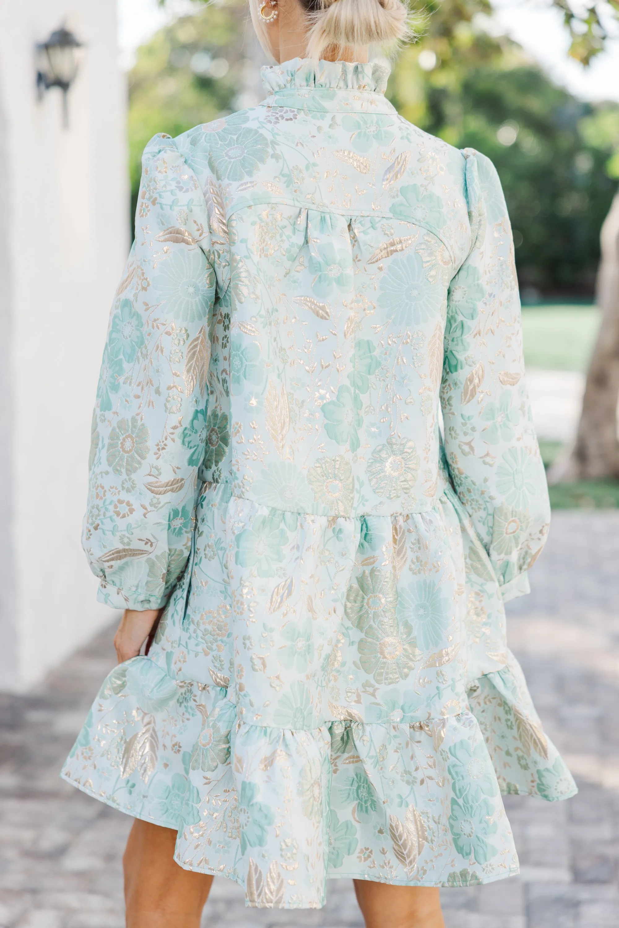 Always On My Mind Mint Green Floral Dress
