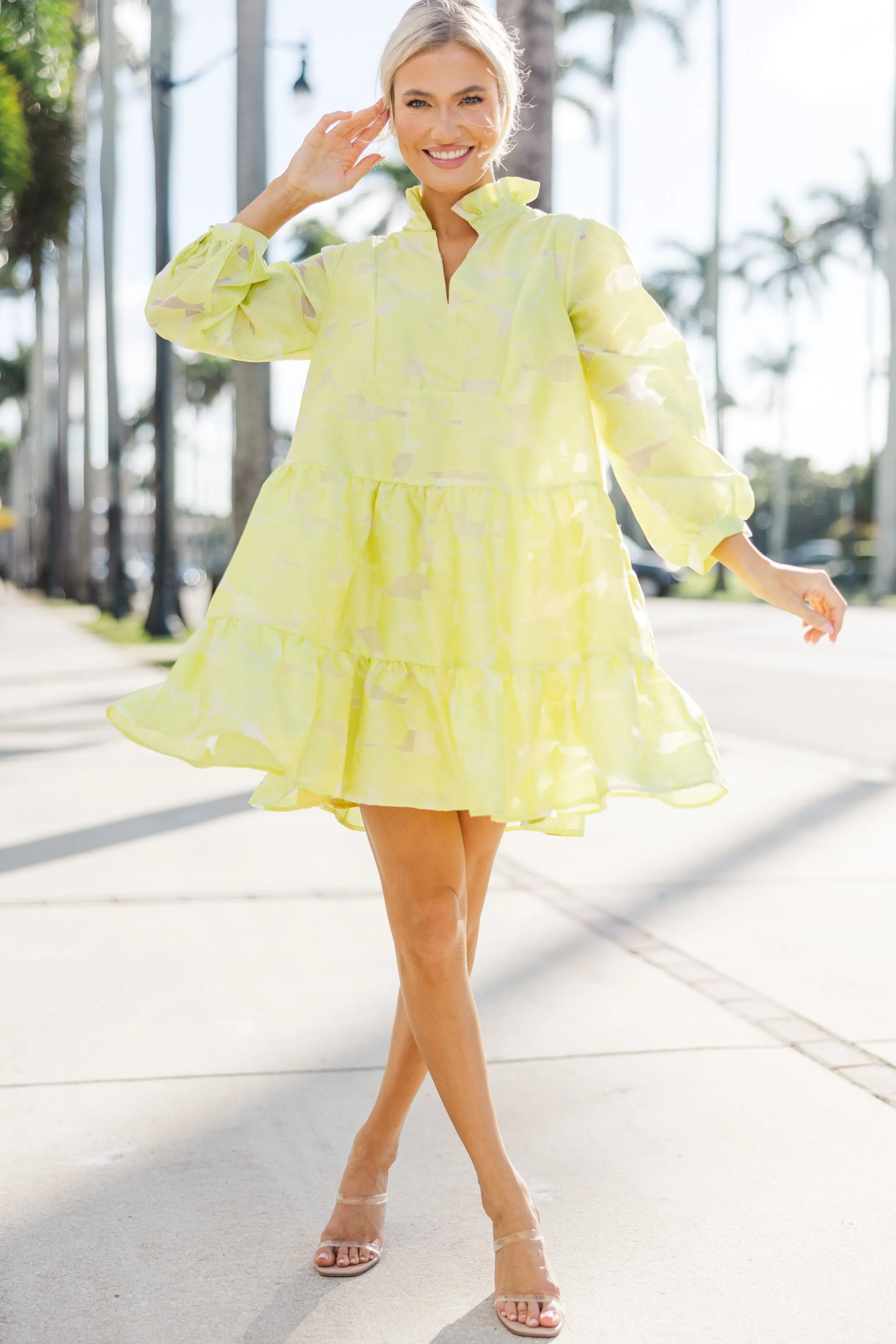 Always On My Mind Yellow Floral Babydoll Dress